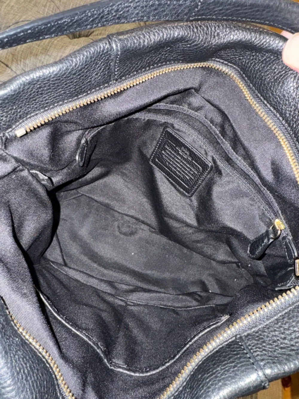 Coach Isabelle Black Pebbled Leather Shoulder Hobo Crossbody Bag - Picture 11 of 17